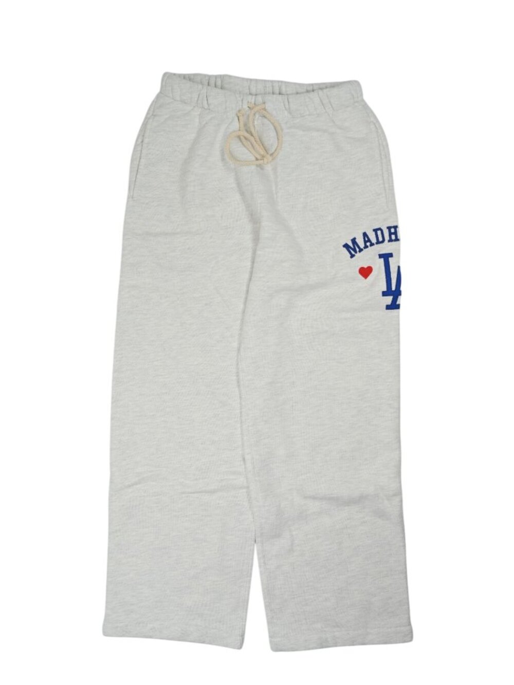 MadHappy Dodgers Ash Fleece Straight Sweatpant in White
